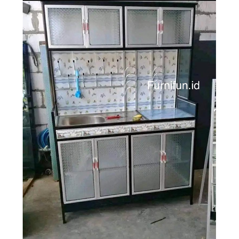 Rak Piring aluminium / Kitchen set / Meja Wastafel