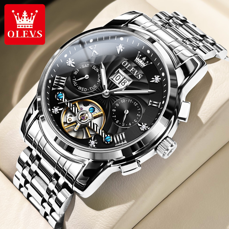 OLEVS Jam Tangan Automatic Pria Anti Air Original Luxury Multifungsi Terbaru Fashion Men Watch