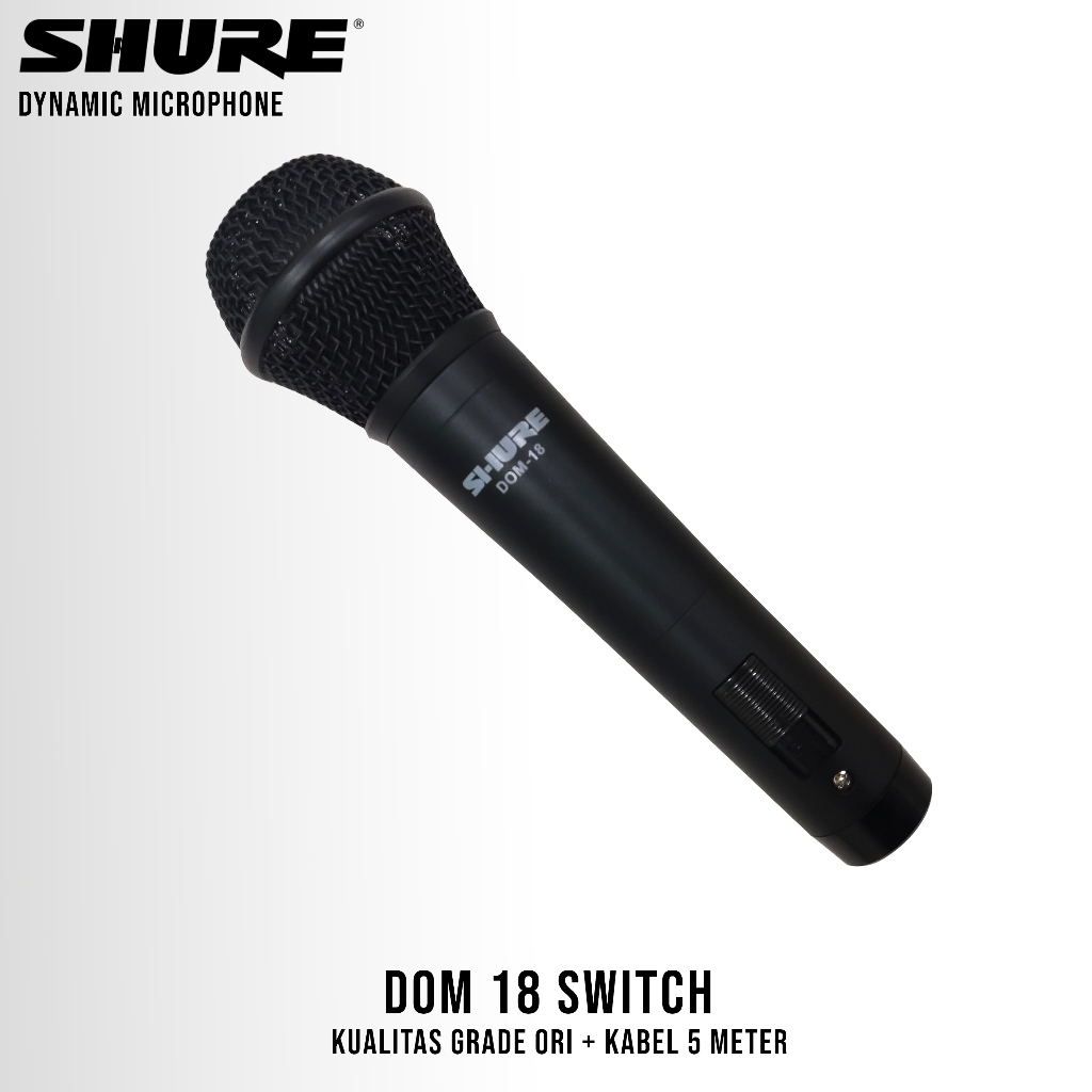 Mic Dynamic Shure DOM 18 Vokal Kabel 5 Meter