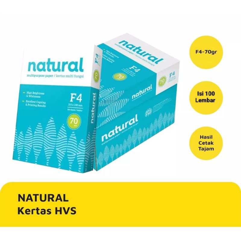 

Kertas HVS natural F4 70grm isi 100 lembar murah putih berkualitas
