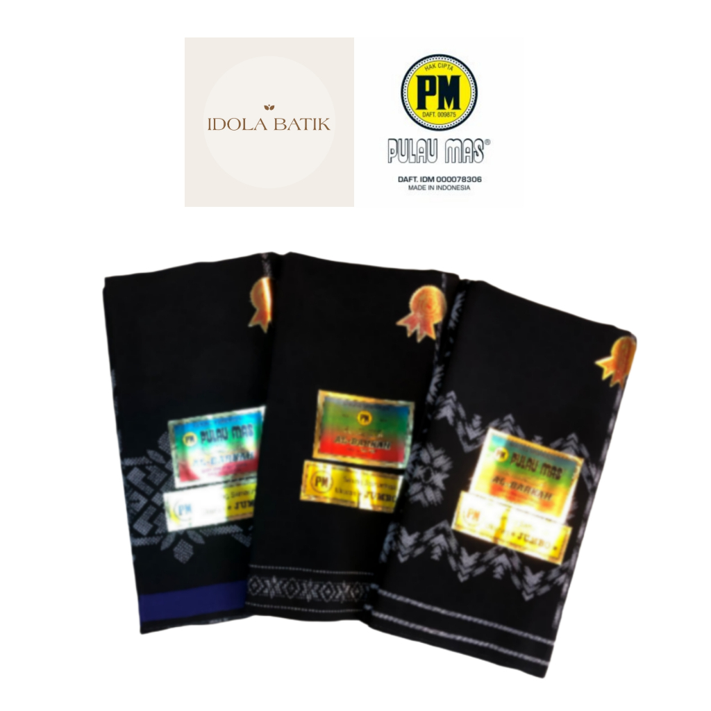 Sarung Samarinda PM / Pulau Mas Al-Barkah Sarung Dewasa Sarung Santri Hitam