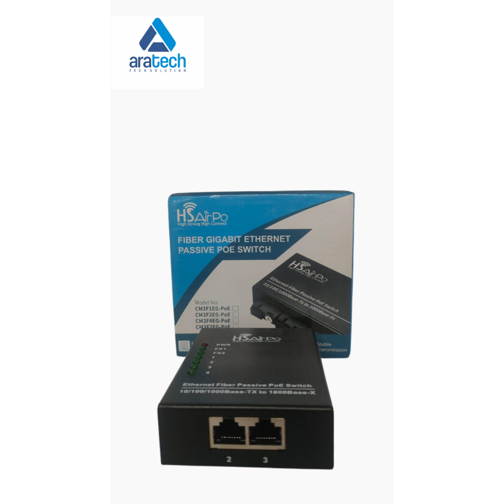 HSAIRPOO CM2F2EG POE FIBER GIGABIT ETHERNET PASSIVE POE SWITCH