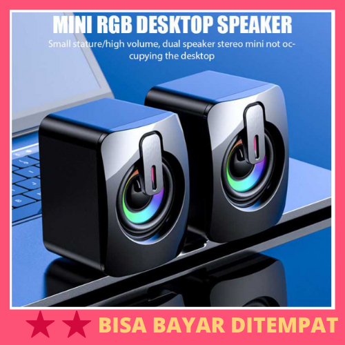 Speaker Desktop Subwoofer Stereo Wired 3.5mm Jack USB RGB Light / Speaker Spiker Speker Stereo Aktif