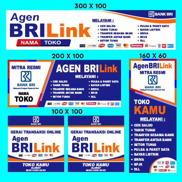 Spanduk / Banner Agen Brilink Bank BRI TERBARU