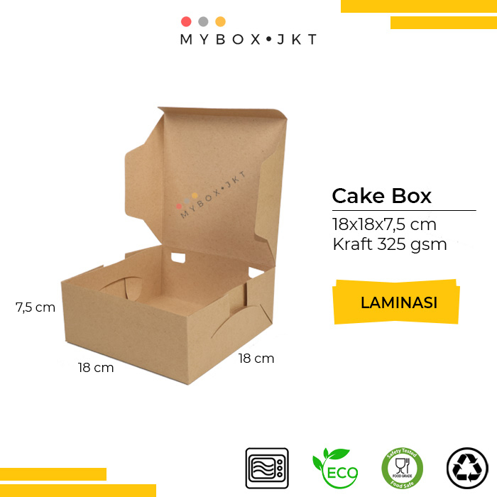 Box Dus Kotak Kue Pizza Nasi Kraft 18x18x7,5 LAMINASI