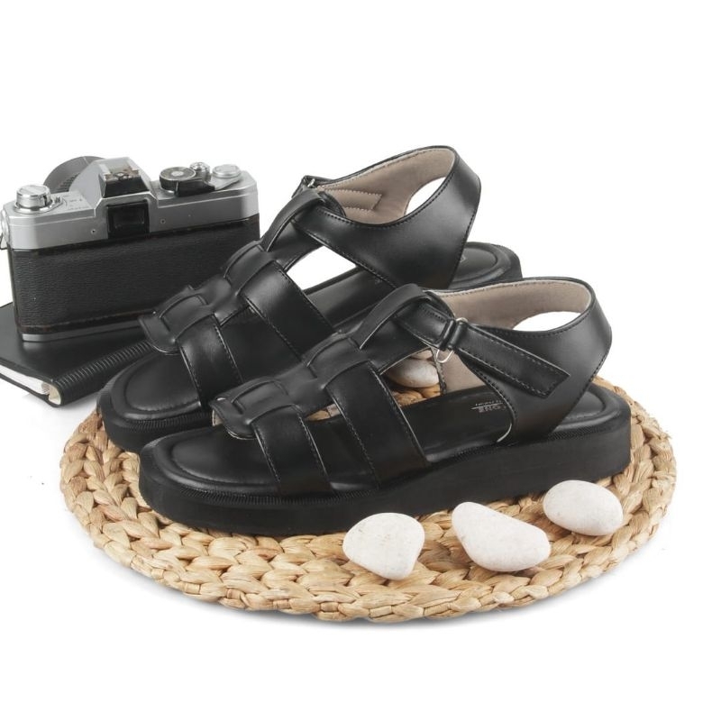 SCW001 - NS TWENTY ONE KAGOME BLACK SANDAL WANITA