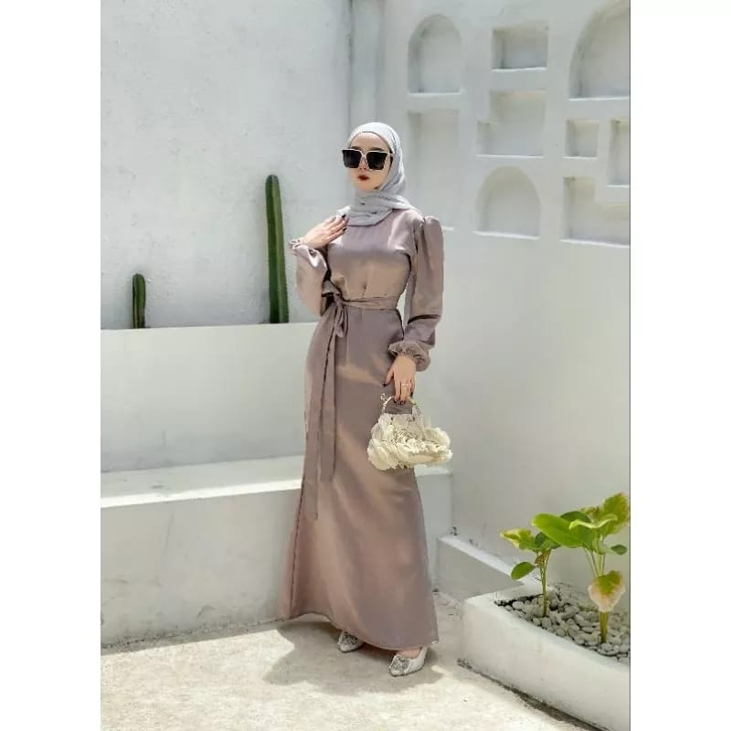 Satin dress / Gamis Satin Murah [READY STOCK] New Arrival Gamis Polos Simpel | Size S M L XL XXL | D