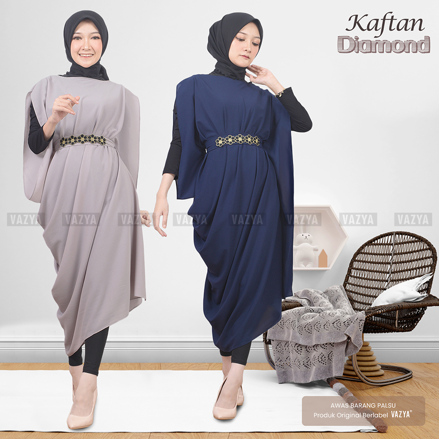 Outer Kaftan Diamond Pakaian Kondangan Wanita Hari Raya Lebaran Dress Muslim Diamond fit Panjang / K