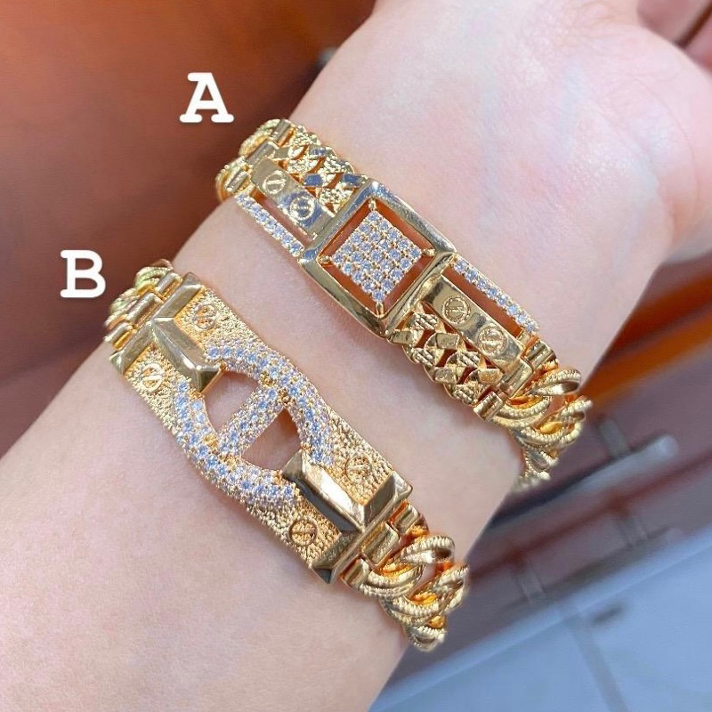 gelang rantai plat model lapis emas