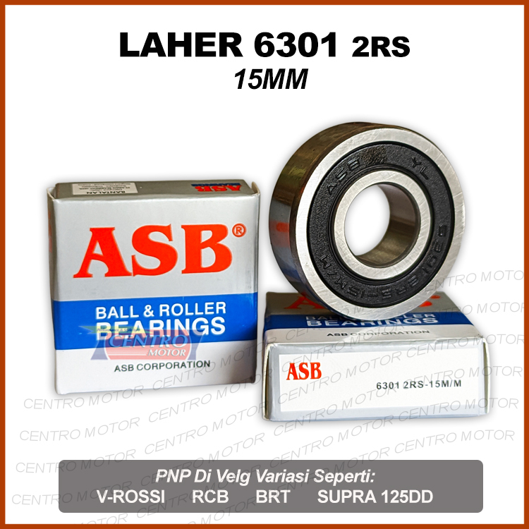 Laker 6301 15mm ASB. Pnp Di Velg V-ROSSI/BRT/RCB/SUPRA 125DD.