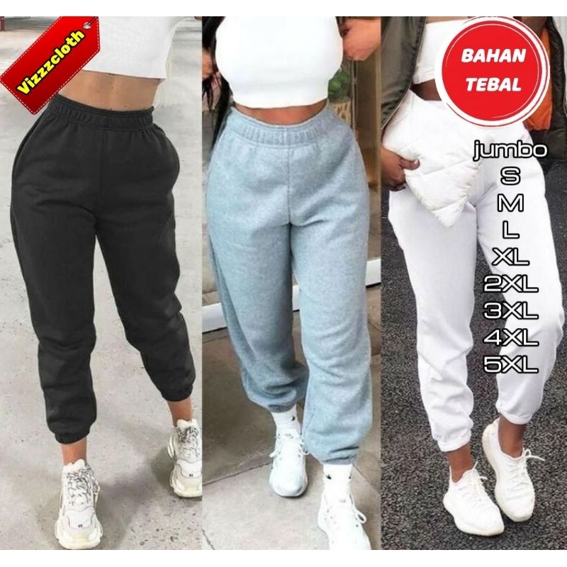 Celana panjang Joger Wanita SAKU KANAN KIRI Korean Style bigsize/oversize