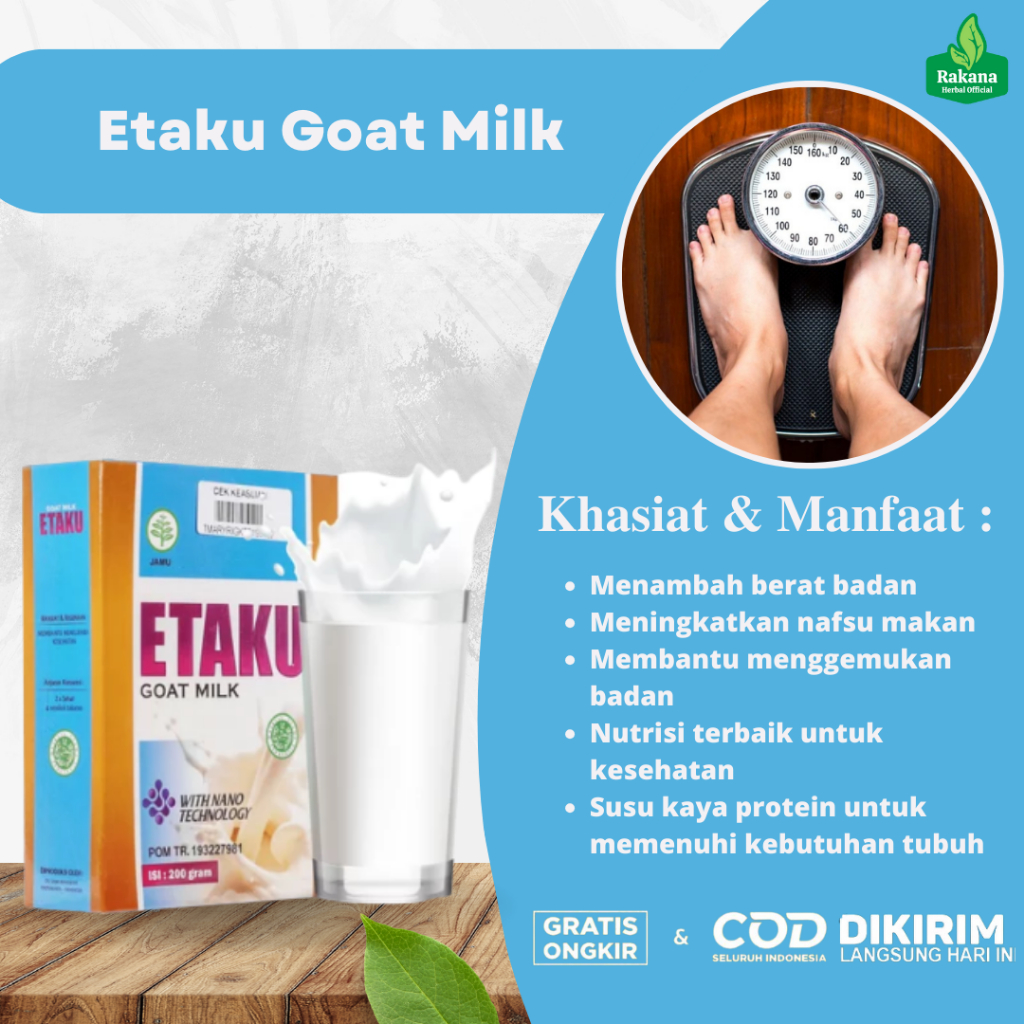 

Susu Etaku Goat Milk Original Susu Penggemuk Badan Penambah Berat Badan Alami Bpom