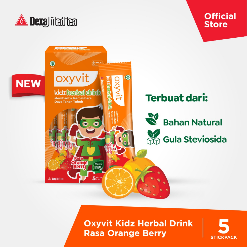 Paket Family | 2 Oxyvit Drink Rasa Lime + 2 Oxyvit Kidz Drink Rasa Orange Berry