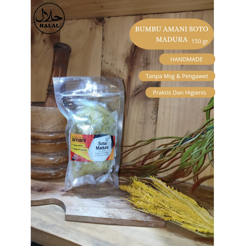 

BUMBU SOTO MADURA SEHAT PREMIUM TANPA MSG KEMASAN 150 GRAM BUMBU RUMAHAN/BUMBU SEHAT AMANI