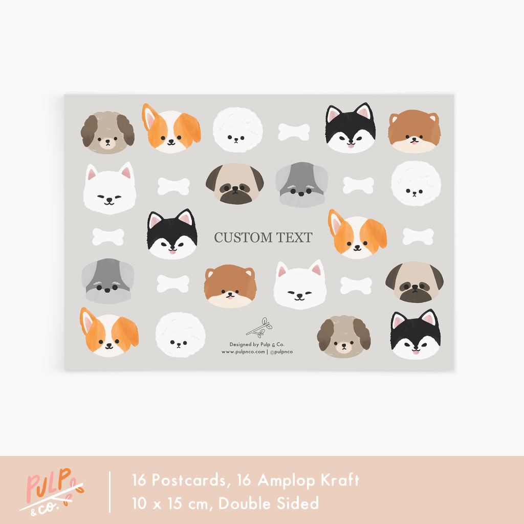 

Pulp & Co. Letter Set | Kartu Ucapan Custom | Dog Portrait (16 Pcs)