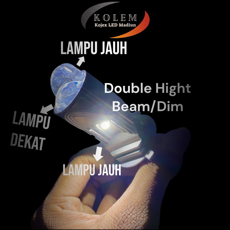 Lampu Mobil Mini Projie H4 Double Hight Beam Laser