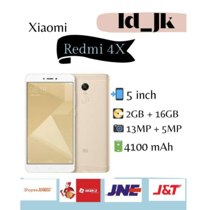[HP] HANDPHONE XIAOMI REDMI 4X RAM 4/64 4G MURAH - BARU