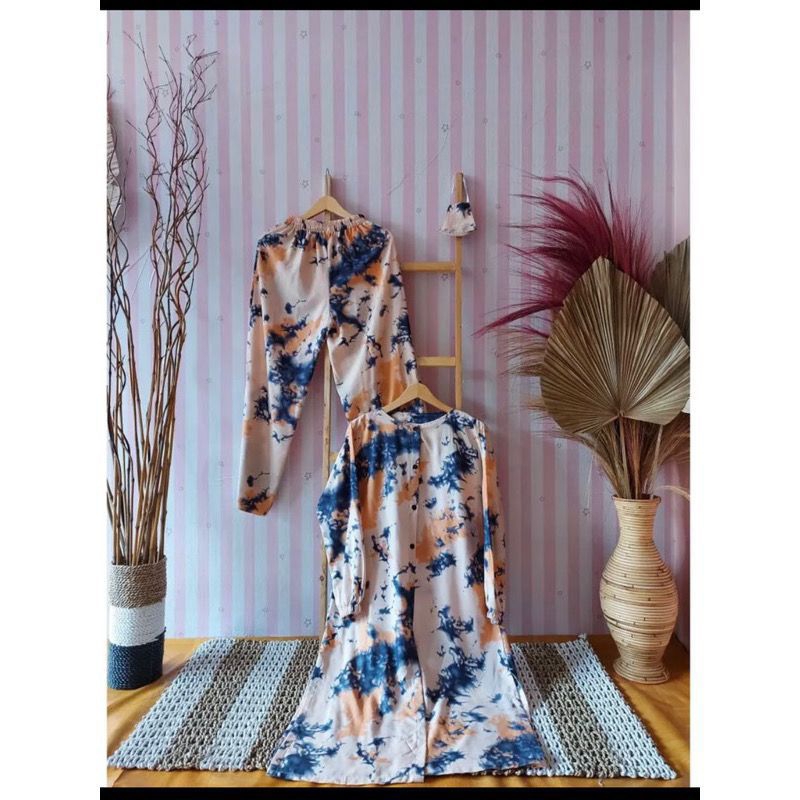 Setelan Celana Setcel Rayon Panjang Tunik Jumbo Ld 118-120