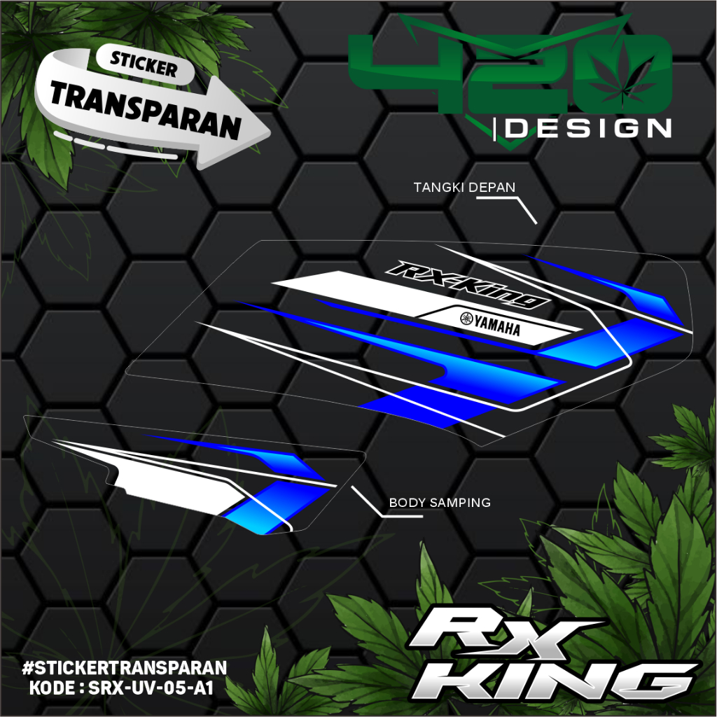 Sticker Striping UV Transparan  RX King 2002 Custom Motif - Striping UV RX King Custom Desain Racing