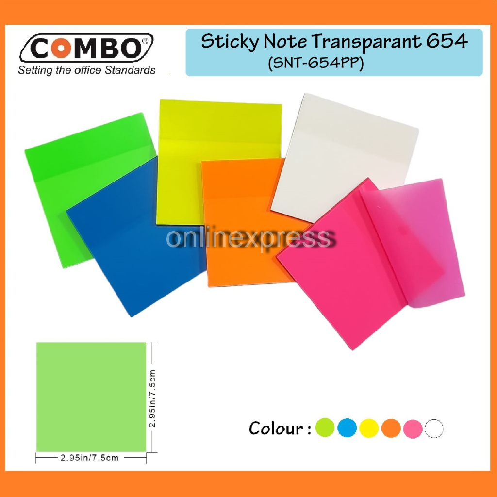 

Sticky Notes Transparan 50 Lembar / Memo Tempel Plastik 654-5PP