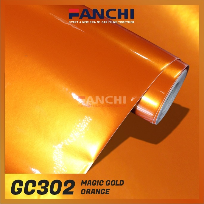 

ROLL Sticker Fanchi FC302 GC302 Magic Gold Orange Premium Wrap 50cm ROLL