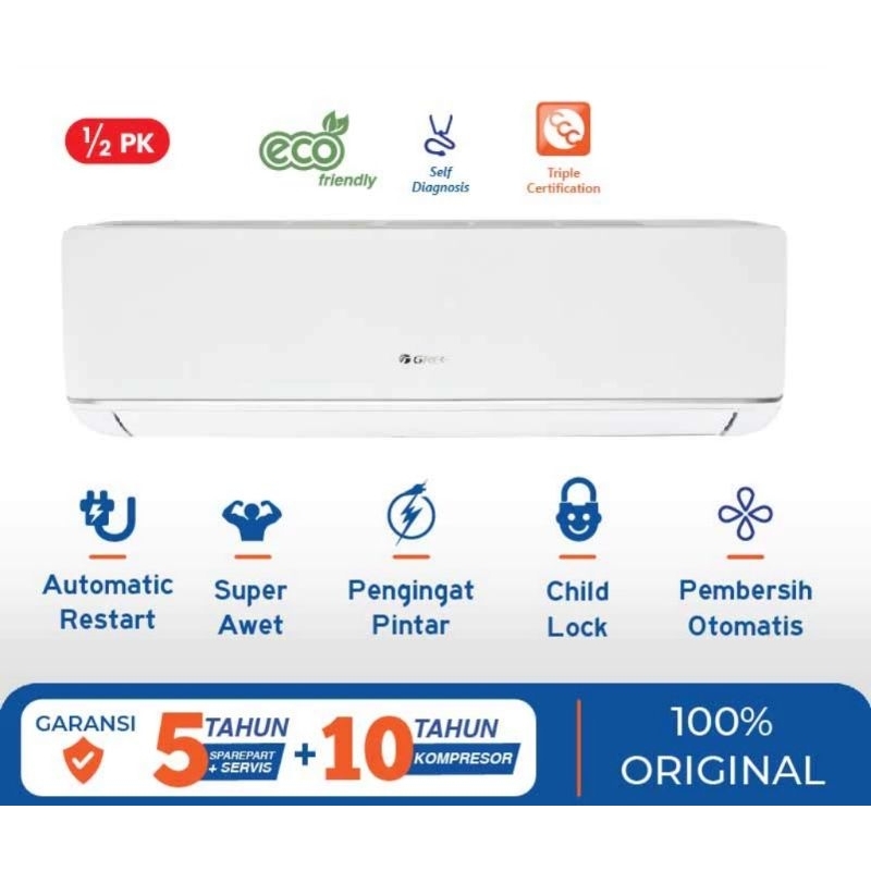 AC Gree 1/2 PK LOW WATT GWC-05C3ES