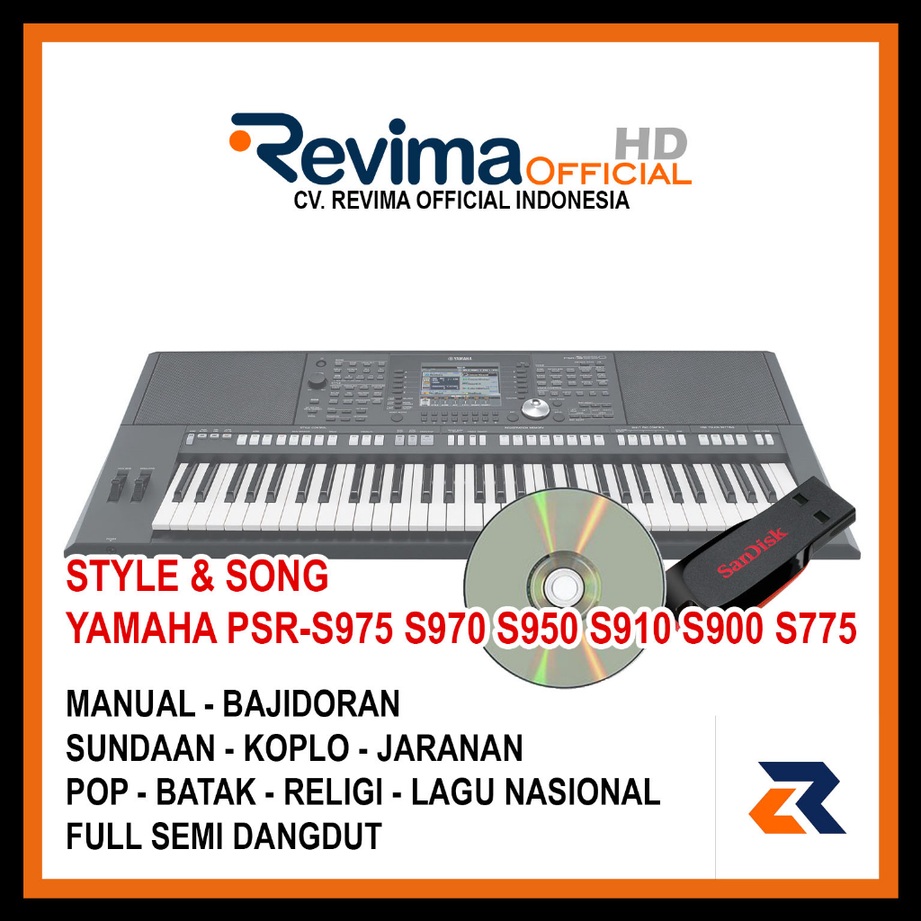 Paket DVD Style dan Song untuk Keyboard YAMAHA PSR-S975 S970 S950 S910 S900 S775 Siap Manggung