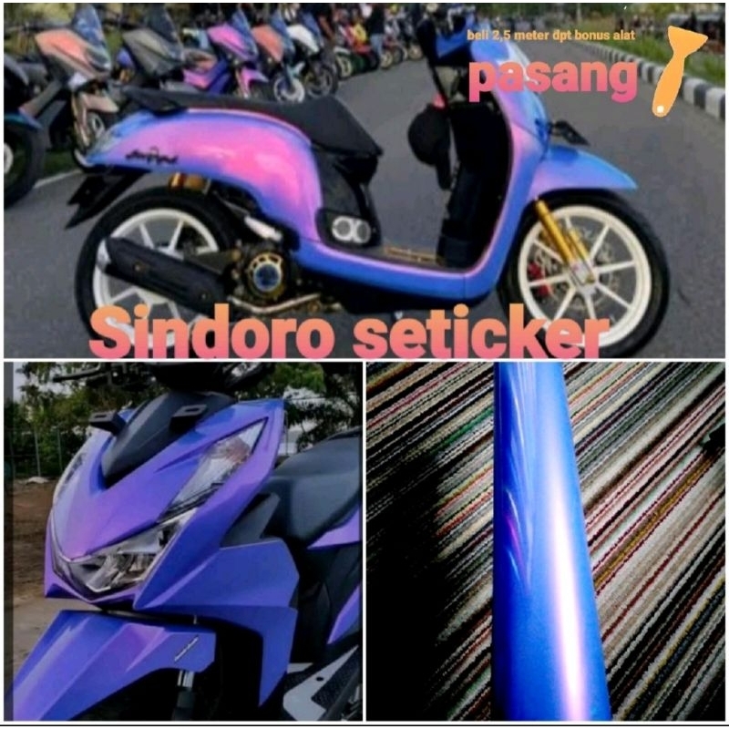Sticker Scotlet Motor Warna Biru Tua Lembayung Seticker Skotlete Biru Lembayung Sekotlet Sticker Bir