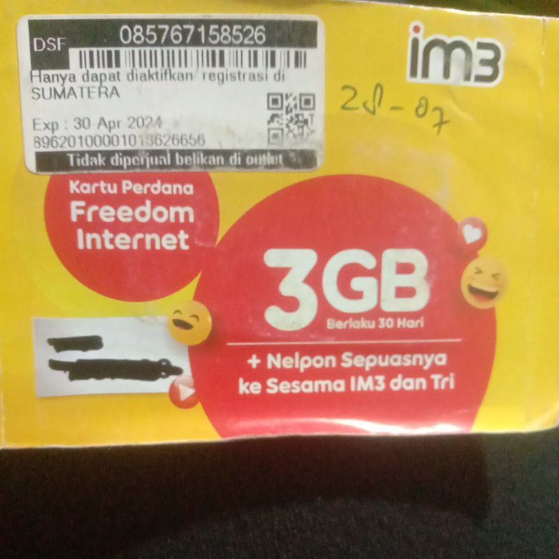 kartu perdana indosat ada paket 3GB