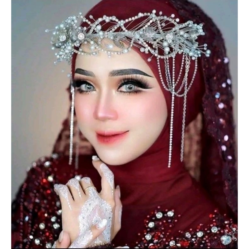 Headpiece Juntai Silver / Headpiece Pengantin / Mahkota Pengantin