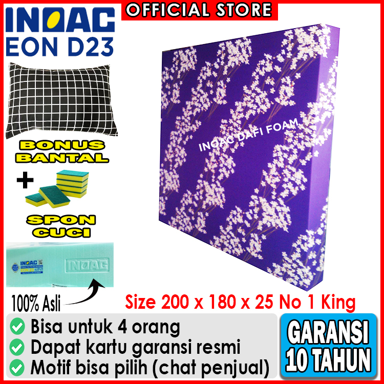Kasur busa Inoac 200x180x25 Nomor 1 King busa Inoac EON D23 original garansi 10 tahun gratis bantal 