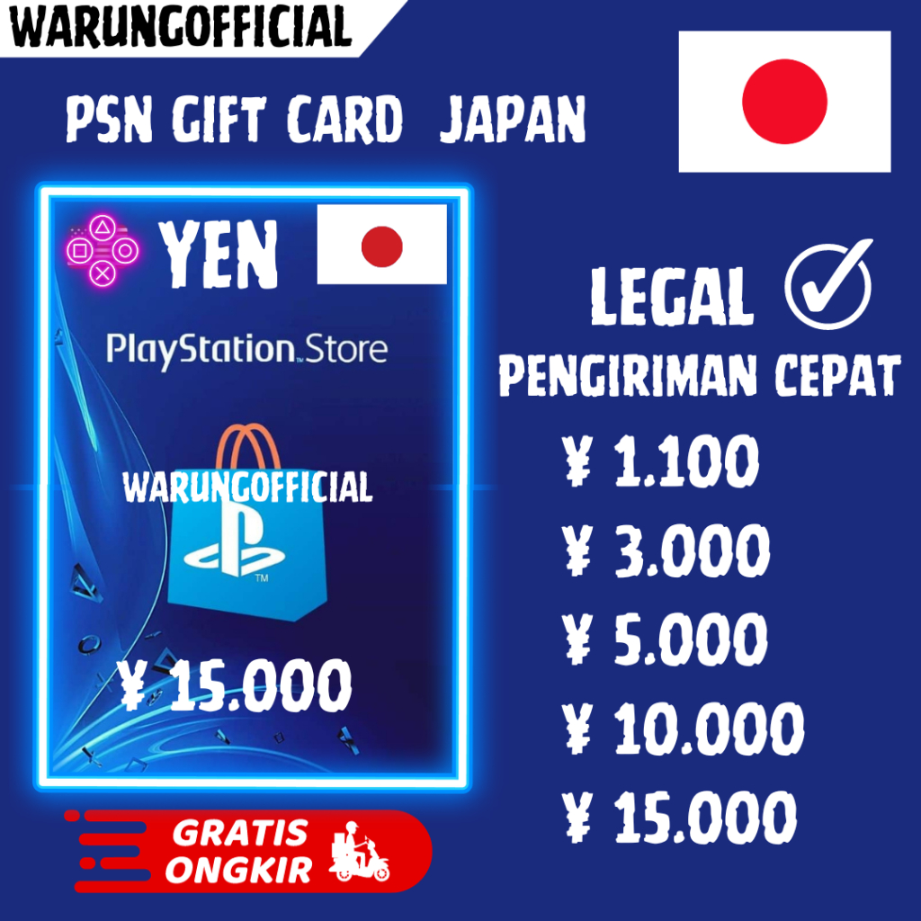 Playstation Network Psn Gift Card Reg Japan PSN Wallet Jepang Gift Card JPN Yen
