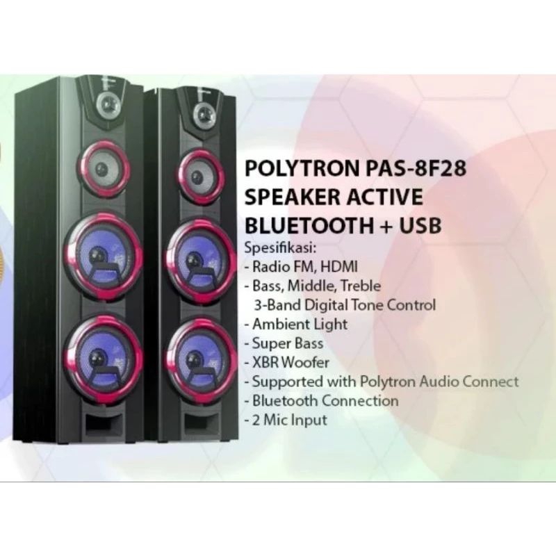 speaker Polytron pas 8f28 support bluetooth/speaker Polytron subwoofer