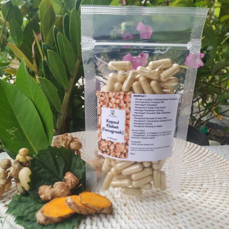Kapsul KLABET Fenugreek Original 100% Herbal Isi 100