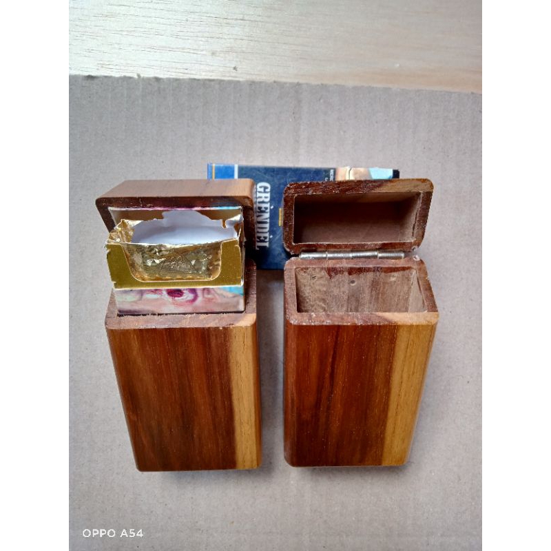 kotak bungkus rokok kayu jati