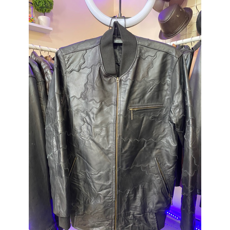 JAKET KULIT ASLI PRIA MODEL ARMY BOMBER LEATHERS