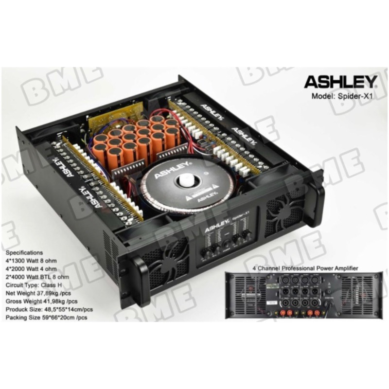 Power Amplifier Ashley Spider X1 Original Class H Power 4 Channel