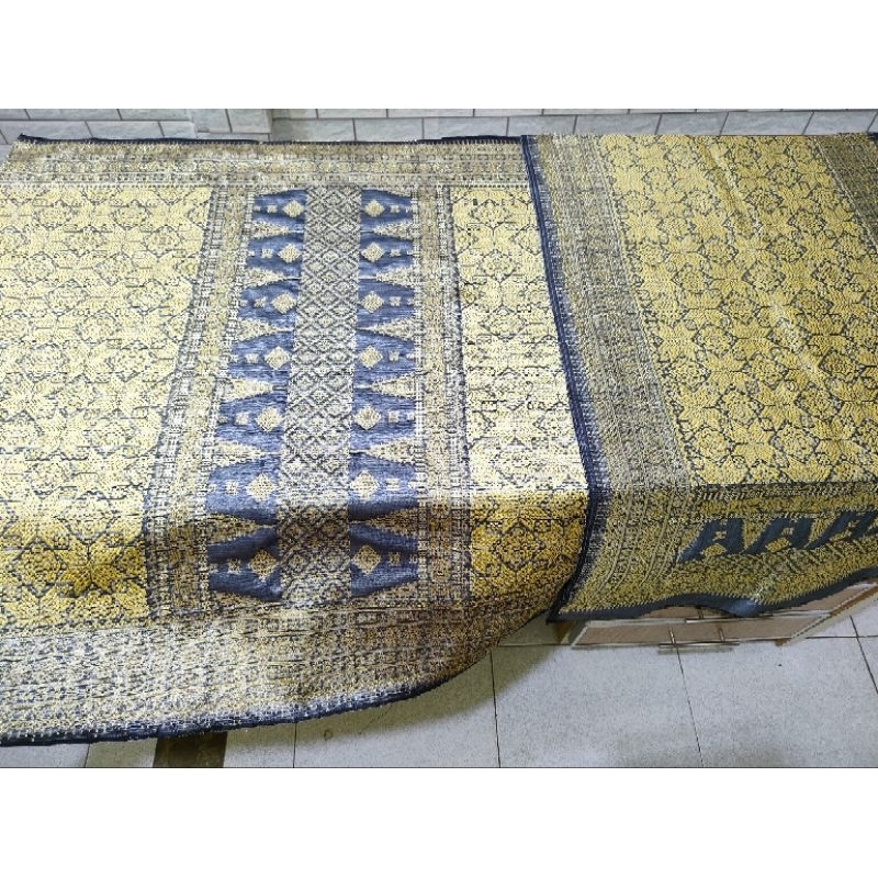 Songket Palembang Asli Motif Bunga Cina Warna Kuning