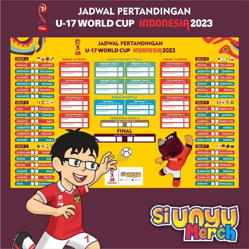 Poster Jadwal Piala Dunia U-17 Indonesia 2023 | U-17 FIFA WORLD CUP INDONESIA 2023