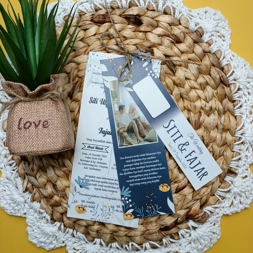 Undangan tali rami/undangan hangtag kekinian