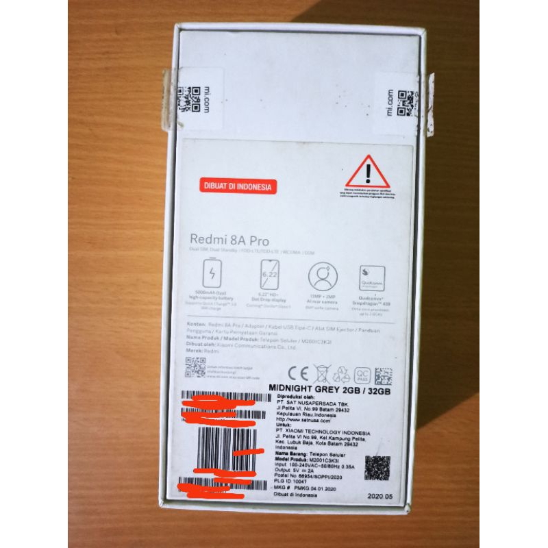 Kardus Original Redmi 8A Pro Resmi