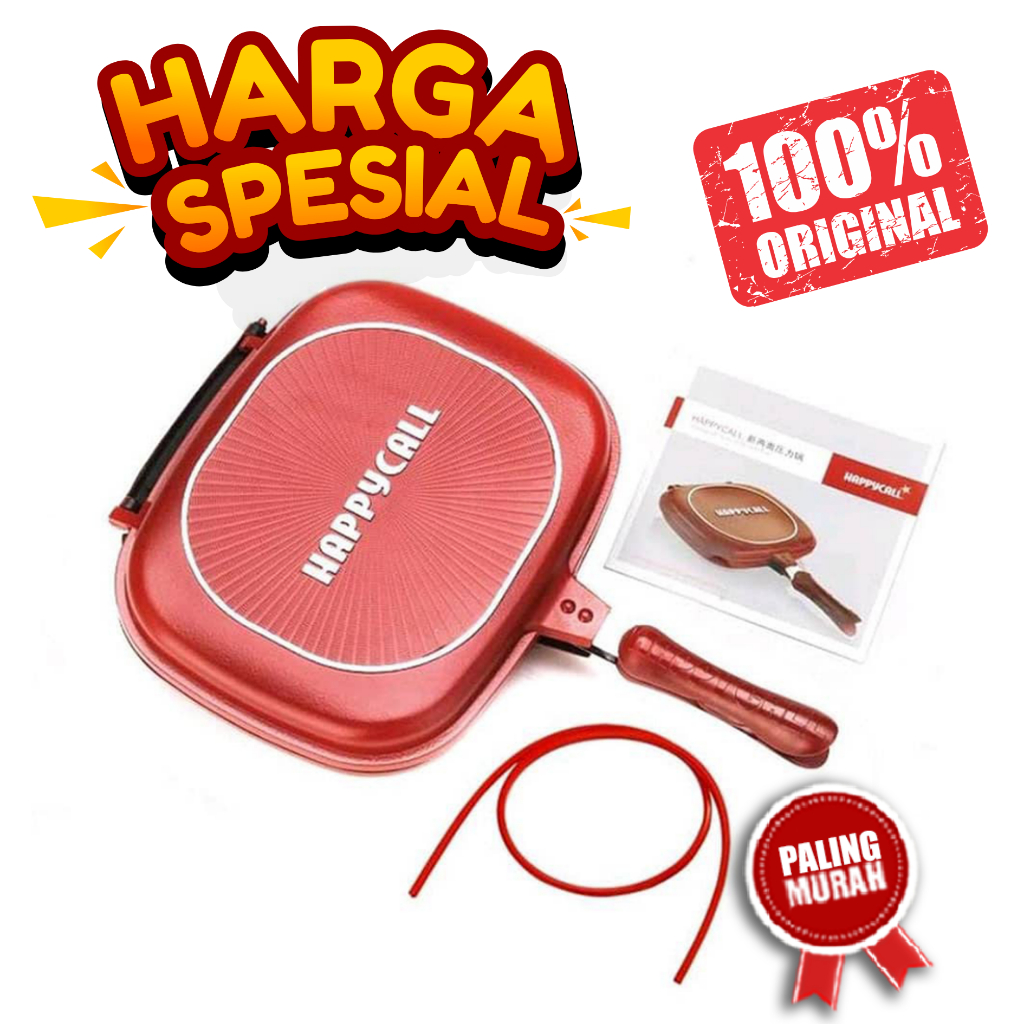 DOUBLE PAN HAPPY CALL 32CM (JUMBO) Panci panggang teflon serbaguna