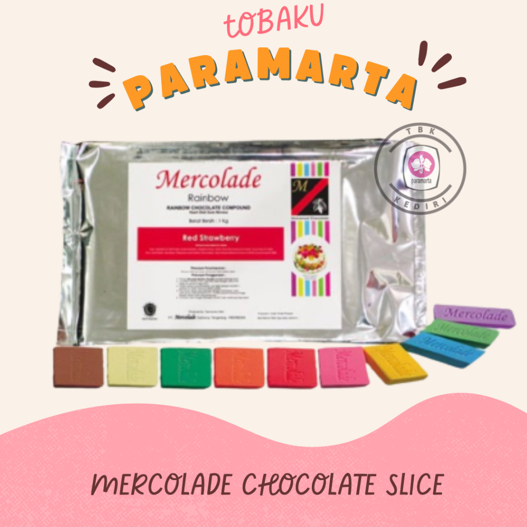 

CHOCOLATE COMPOUND RAINBOW SLICE MERCOLADE / COKLAT BATANG WARNA WARNI / COKLAT COUMPOUND ANEKA RASA