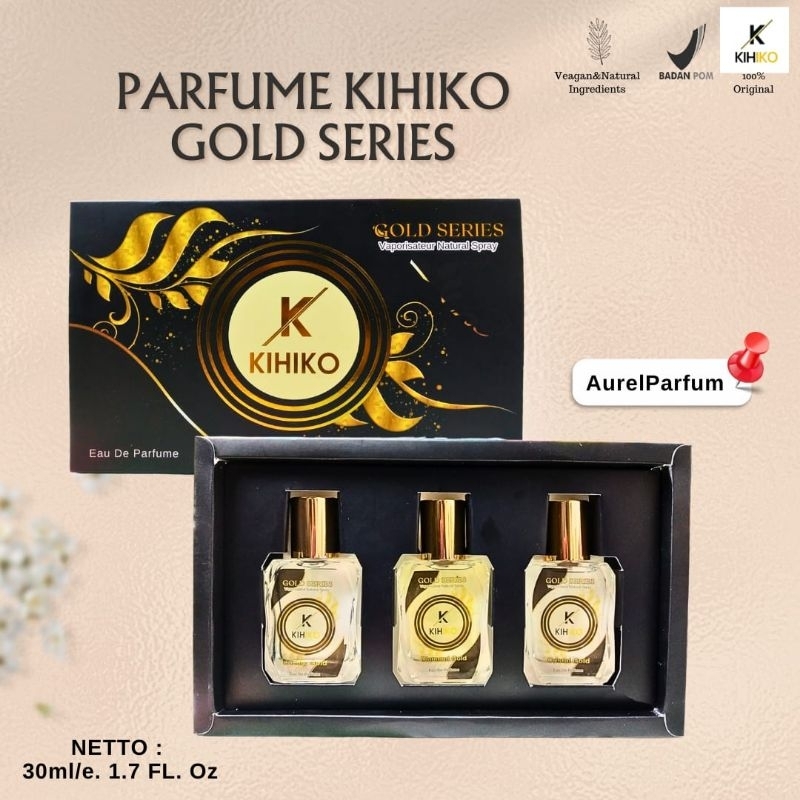 [BPOM] Kihiko parfum gold series 3 botol tahan lama