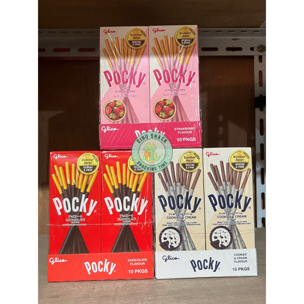 

Pocky Mini Half Size Cokelat / Stroberi / Cookies Cream (Isi 10 Pcs)