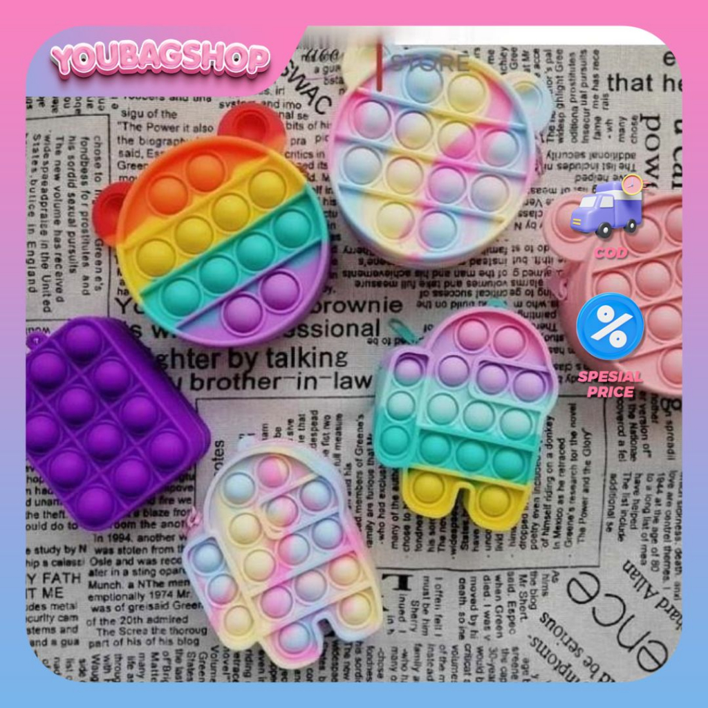 Dompet Pop It Mini Pouch Koin Anak – Pop Bubble Slime Toys 23001-23005