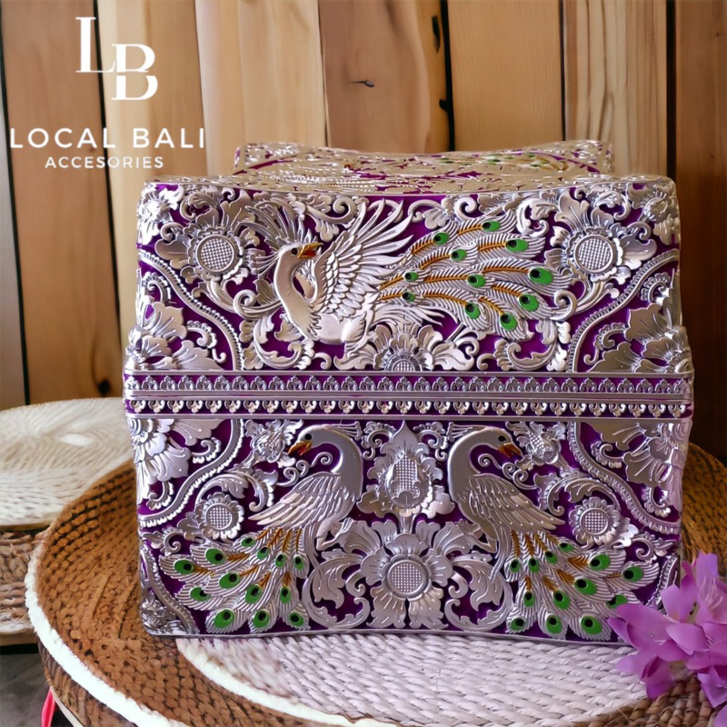 Keben ukiran merak bali prada premium 30cm