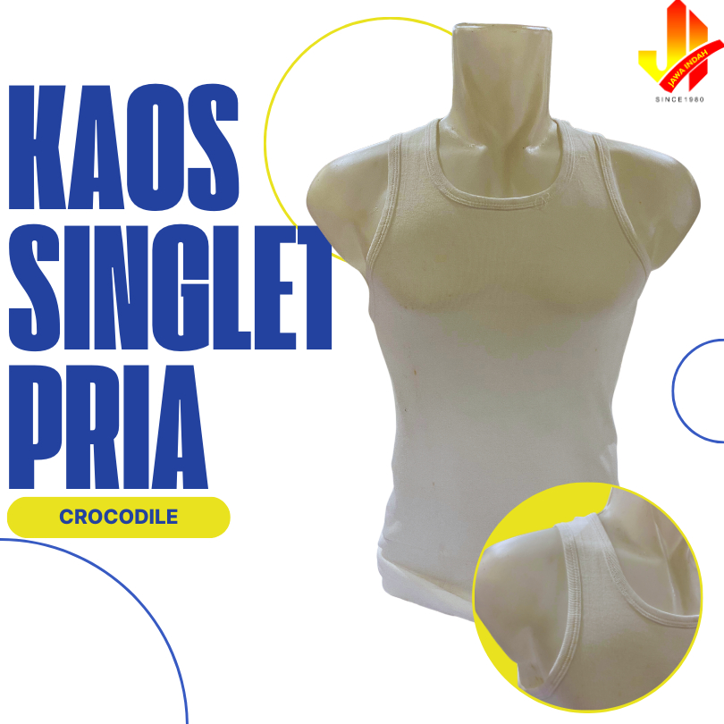 SINGLET PRIA CROCODILE PUTIH ORIGINAL