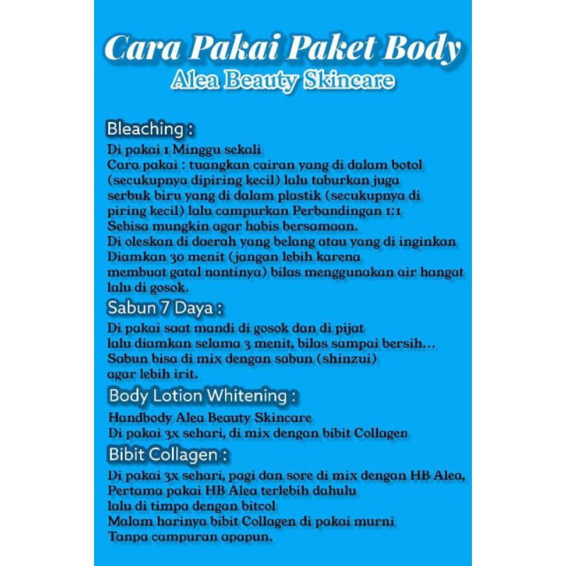 Paket Body Platinum Alea Beauty Skincare