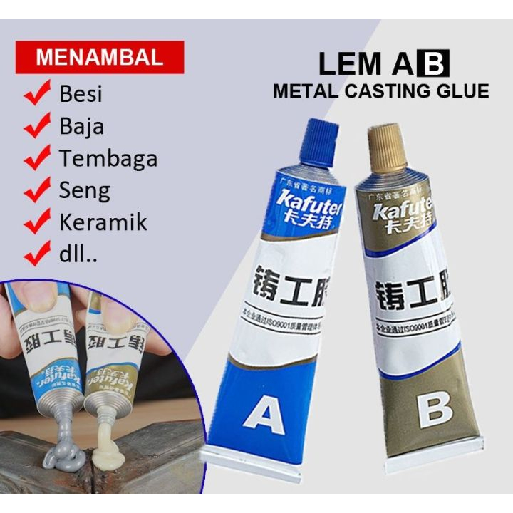 Lem Epoxy AB 100gram Lem Anti Bocor penambal besi steel